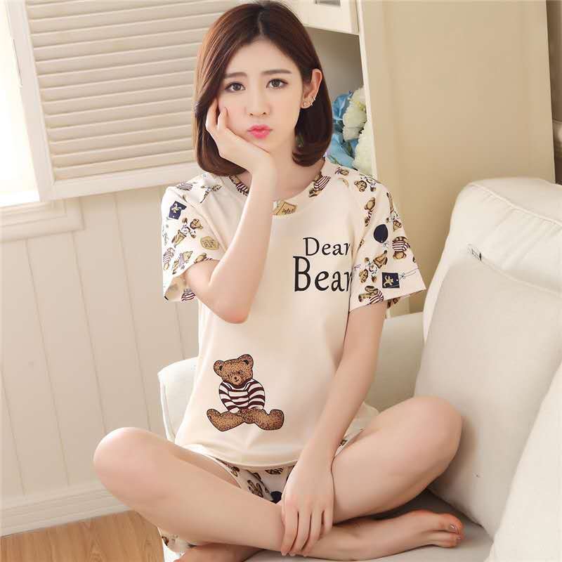Women’s Cute Printed Short Pajama Set – Soft T-Shirt & Shorts Sleepwear