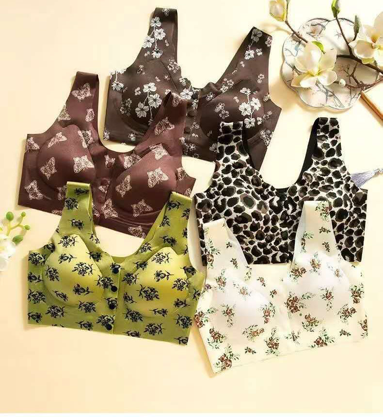 Women’s Seamless Printed Nursing Bra – Wireless Maternity Breastfeeding Bra